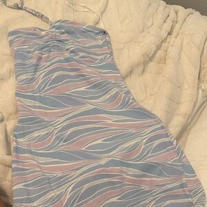 Hollister Blue and Pink Mini Dress